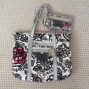 Coach Poppy Graffiti Tote Bag and Wallet Set - PLEASE READ